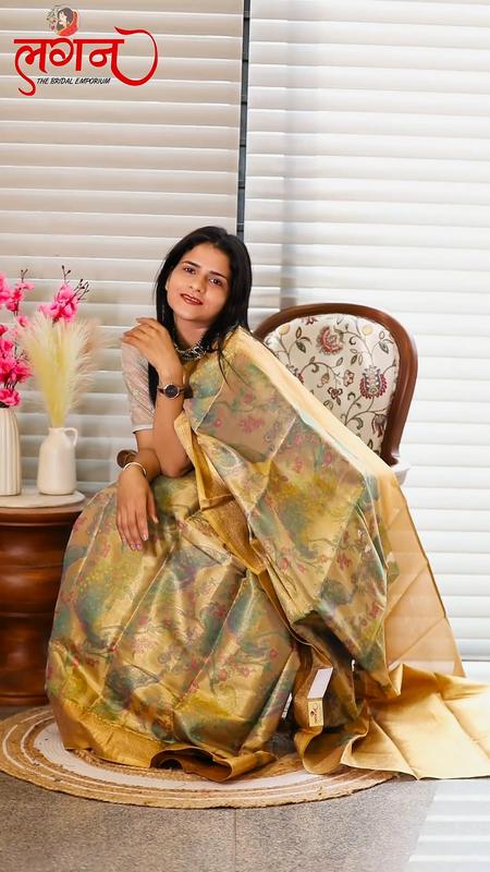 A gold tissue saree